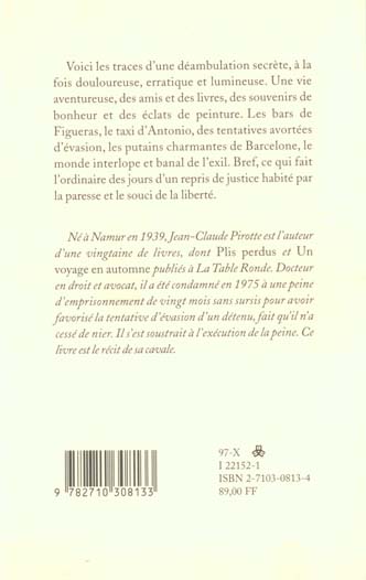 Quatrième de couverture de « CAVALE »