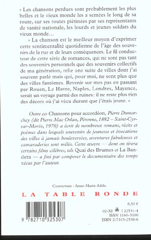 Quatrième de couverture de « CHANSONS POUR ACCORDEON »