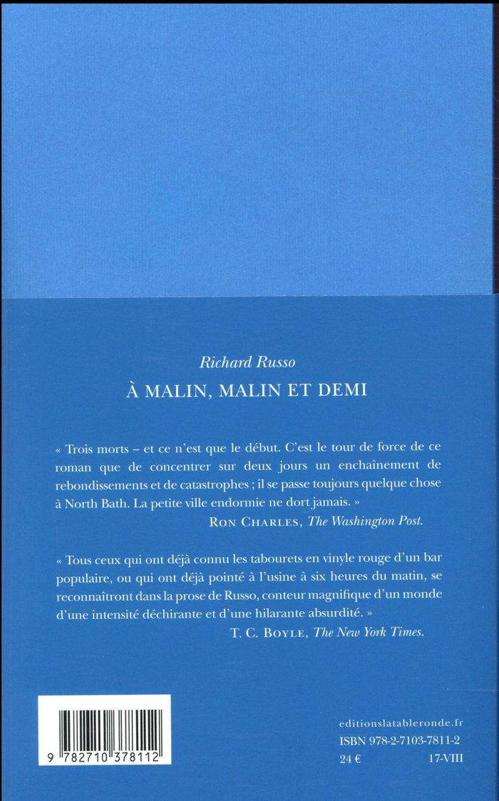 Quatrième de couverture de « À malin, malin et demi : roman »