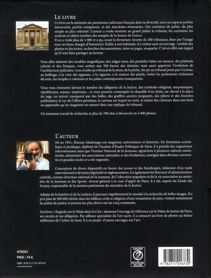 Quatrième de couverture de « LES PALAIS DE JUSTICE EN FRANCE »