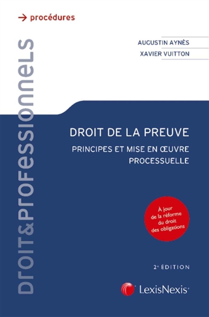Couverture du livre « DROIT DE LA PREUVE » de Vuitton/aynes, librairie Les Contes Infusés à Corte