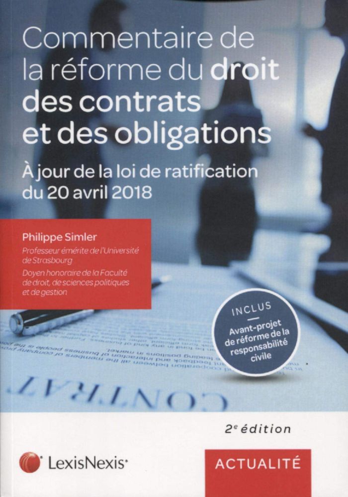 Couverture du livre « COMMENTAIRE DE LA REFORME DU DROIT DES CONTRATS ET DES OBLIGATIONS » de Philippe Simler, librairie Les Contes Infusés à Corte