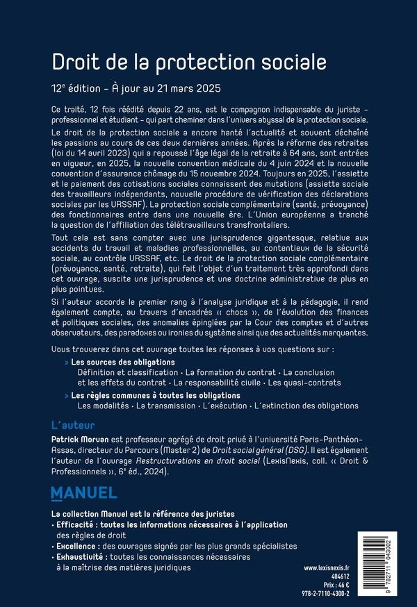 Quatrième de couverture de « Droit de la protection sociale »