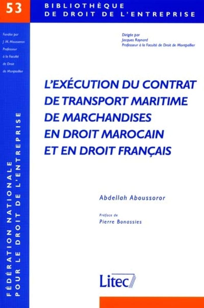 Couverture du livre « L EXECUTION DU CONTRAT DE TRANSPORT MARITIME DE MARCHANDISES EN DT MAROCAIN ET EN DT FRANCAIS » de Cde Centre Droit Ent, librairie Les Contes Infusés à Corte