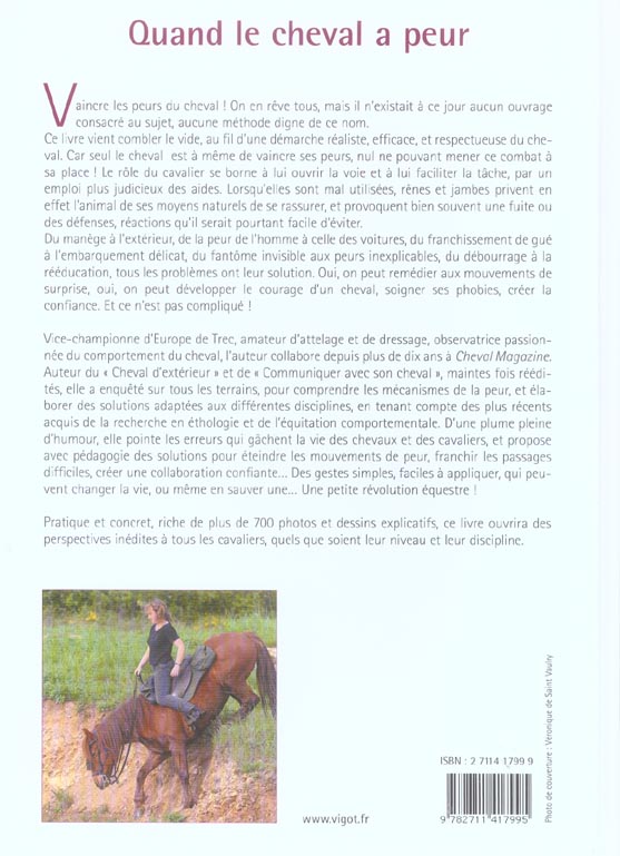 Quatrième de couverture de « QUAND LE CHEVAL A PEUR »