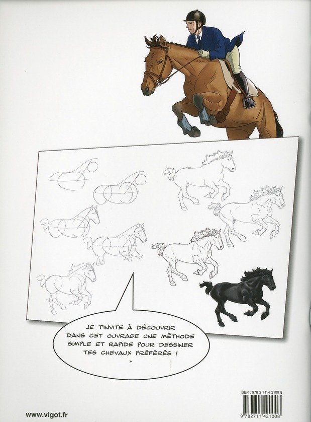 Quatrième de couverture de « JE DESSINE DES CHEVAUX »