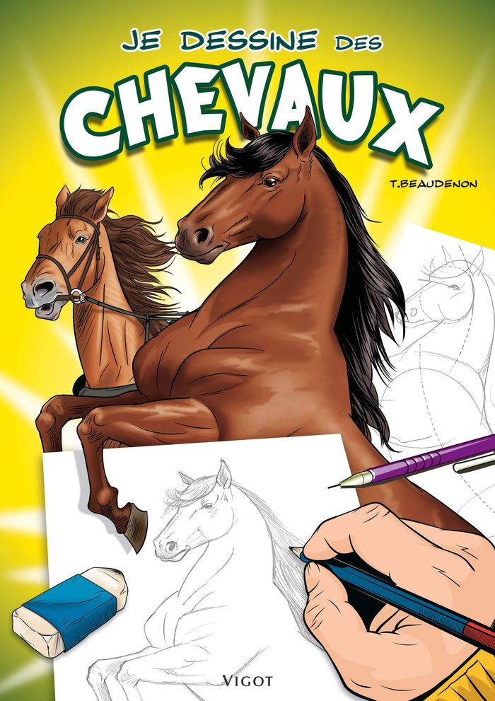 Couverture du livre « JE DESSINE DES CHEVAUX » de Thierry Beaudenon, librairie Les Contes Infusés à Corte