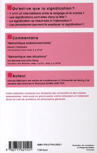 Quatrième de couverture de « QU'EST-CE QUE LA SIGNIFICATION? »