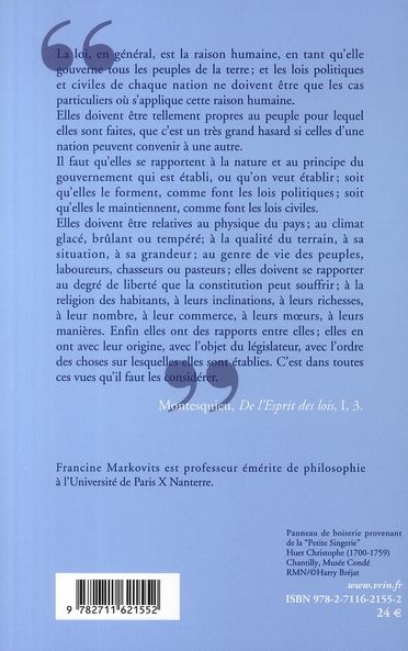 Quatrième de couverture de « MONTESQUIEU »