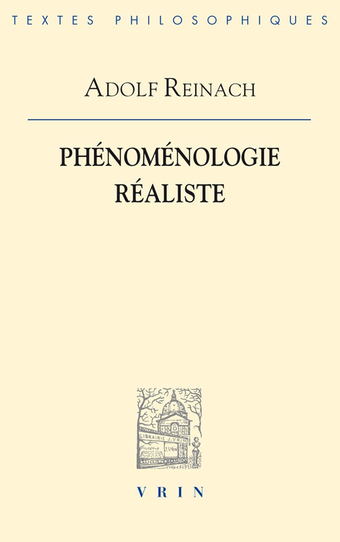 Couverture du livre « PHENOMENOLOGIE REALISTE » de Reinach/renaudie, librairie Les Contes Infusés à Corte