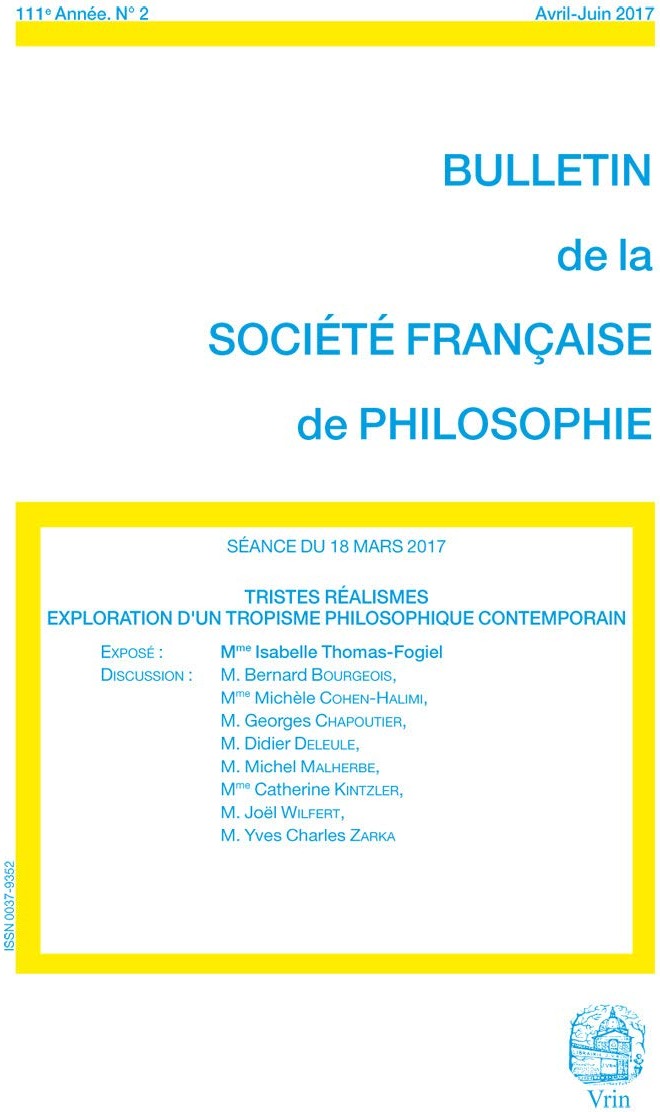Couverture du livre « TRISTES REALISMES EXPLORATION D'UN TROPISME PHILOSOPHIQUE CONTEMPORAIN » de Thomas-Fogiel, librairie Les Contes Infusés à Corte