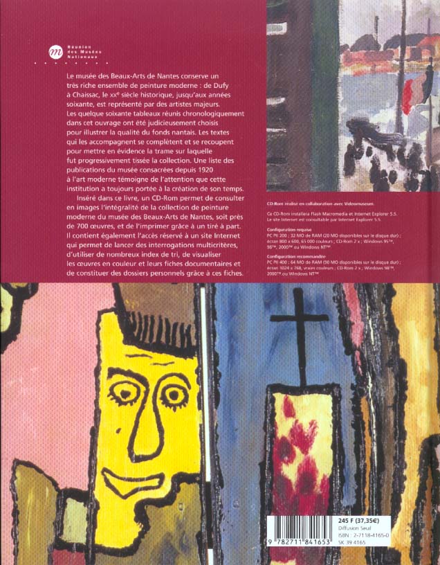 Quatrième de couverture de « DE DUFY A CHAISSAC - LA PEINTURE MODERNE AU MUSEE DES BEAUX-ARTS DE NANTES »