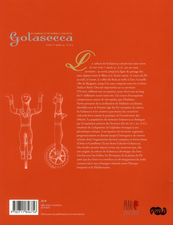 Quatrième de couverture de « GOLASECCA - DU COMMERCE ET DES HOMMES A L'AGE DU FER. - (VIIIE-VE SIECLE AV. J.-C.) »