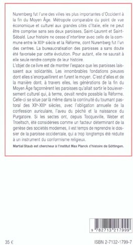 Quatrième de couverture de « LES PAROISSES ET LA CITE NUREMBERG DU XIIIE SIECLE A LA REFO »
