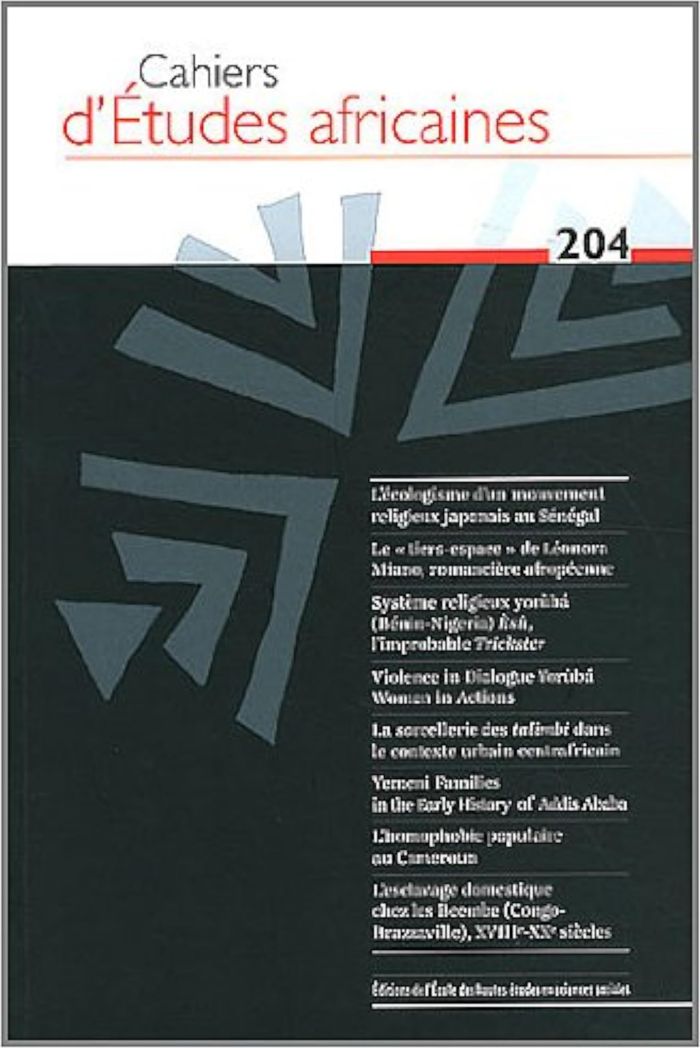 Couverture du livre « CAHIERS D'ETUDES AFRICAINES 204 » de Collectif, librairie Les Contes Infusés à Corte