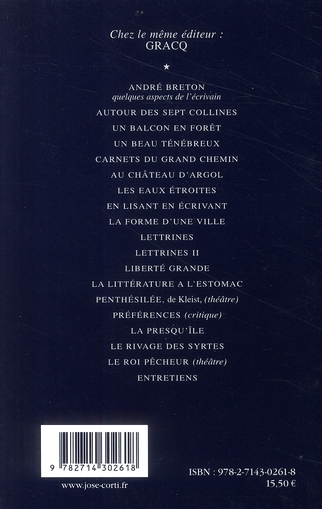 Quatrième de couverture de « PRESQU'ILE »