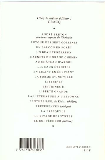 Quatrième de couverture de « EN LISANT EN ECRIVANT »