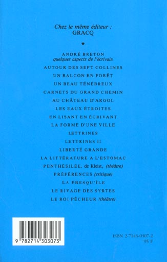 Quatrième de couverture de « BEAU TENEBREUX »