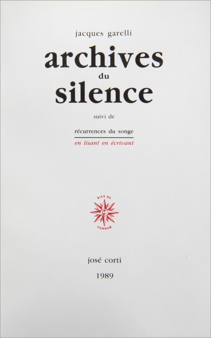 Couverture du livre « ARCHIVES DU SILENCE », librairie Les Contes Infusés à Corte