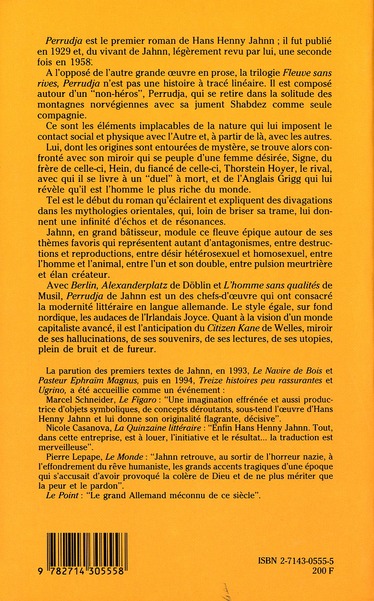 Quatrième de couverture de « PERRUDJA »