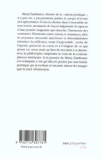 Quatrième de couverture de « APOPHTEGMES »
