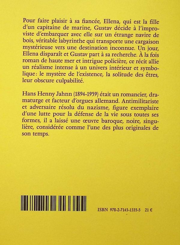 Quatrième de couverture de « Le navire de bois »