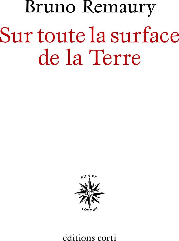 Couverture du livre « Sur toute la surface de la Terre », librairie Les Contes Infusés à Corte