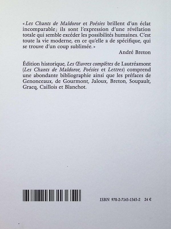 Quatrième de couverture de « Oeuvres complètes »