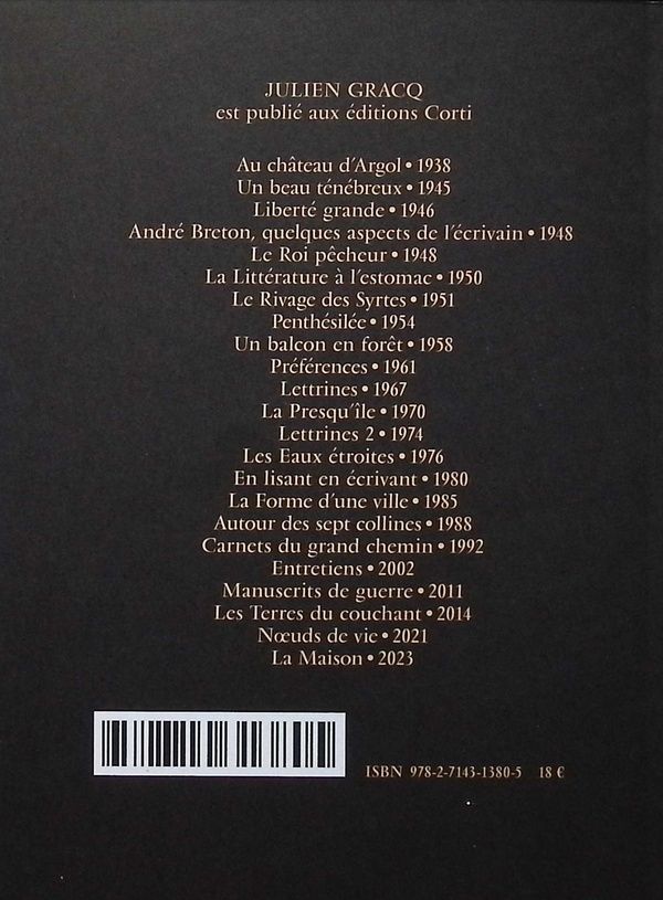 Quatrième de couverture de « André Breton : quelques aspects de l'écrivain »