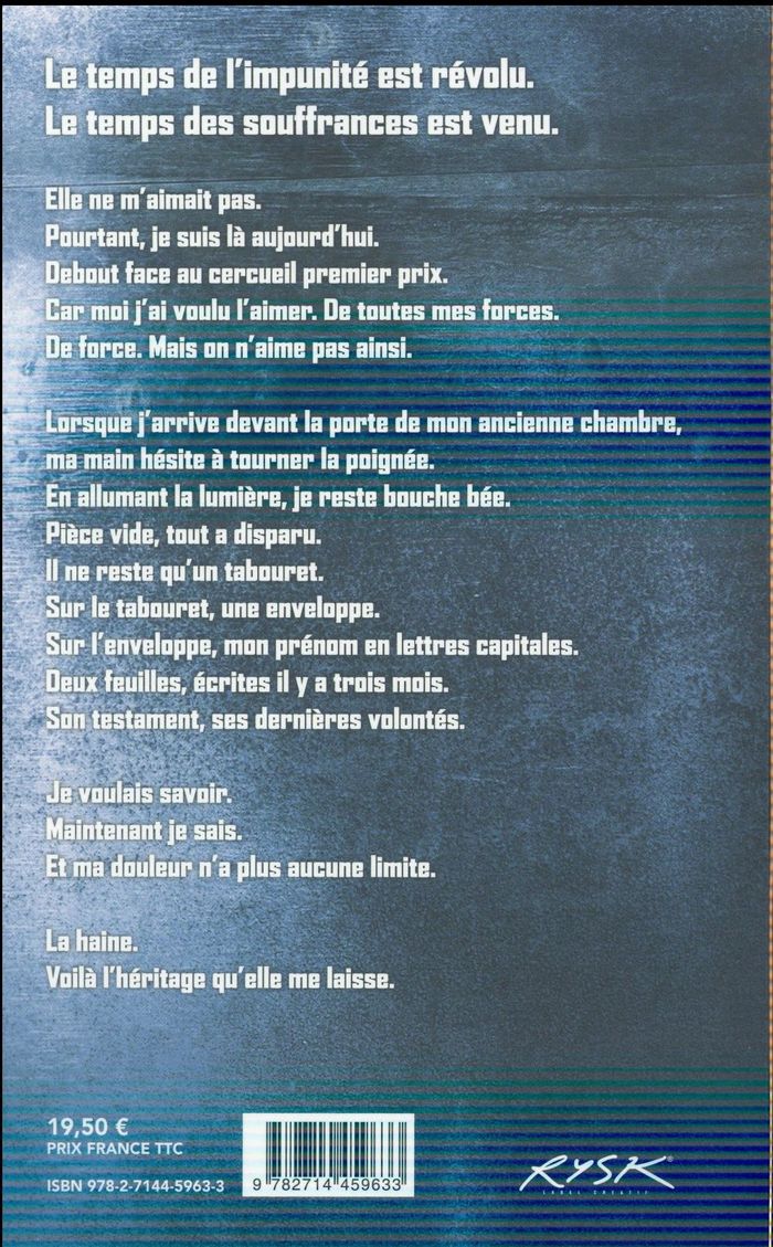 Quatrième de couverture de « De force : roman »
