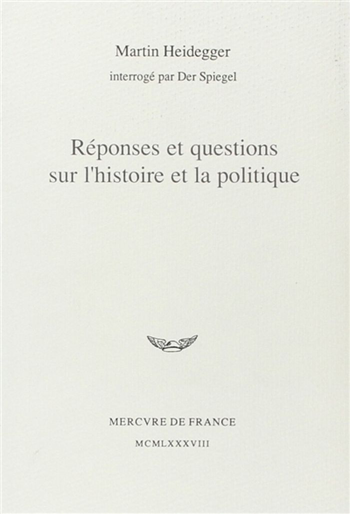 Couverture du livre « REPONSES ET QUESTIONS SUR L'HISTOIRE ET LA POLITIQUE », librairie Les Contes Infusés à Corte