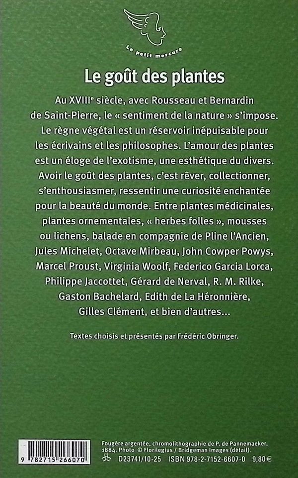 Quatrième de couverture de « Le goût des plantes »