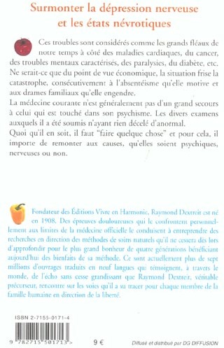 Quatrième de couverture de « SURMONTER LA DEPRESSION NERVEUSE »