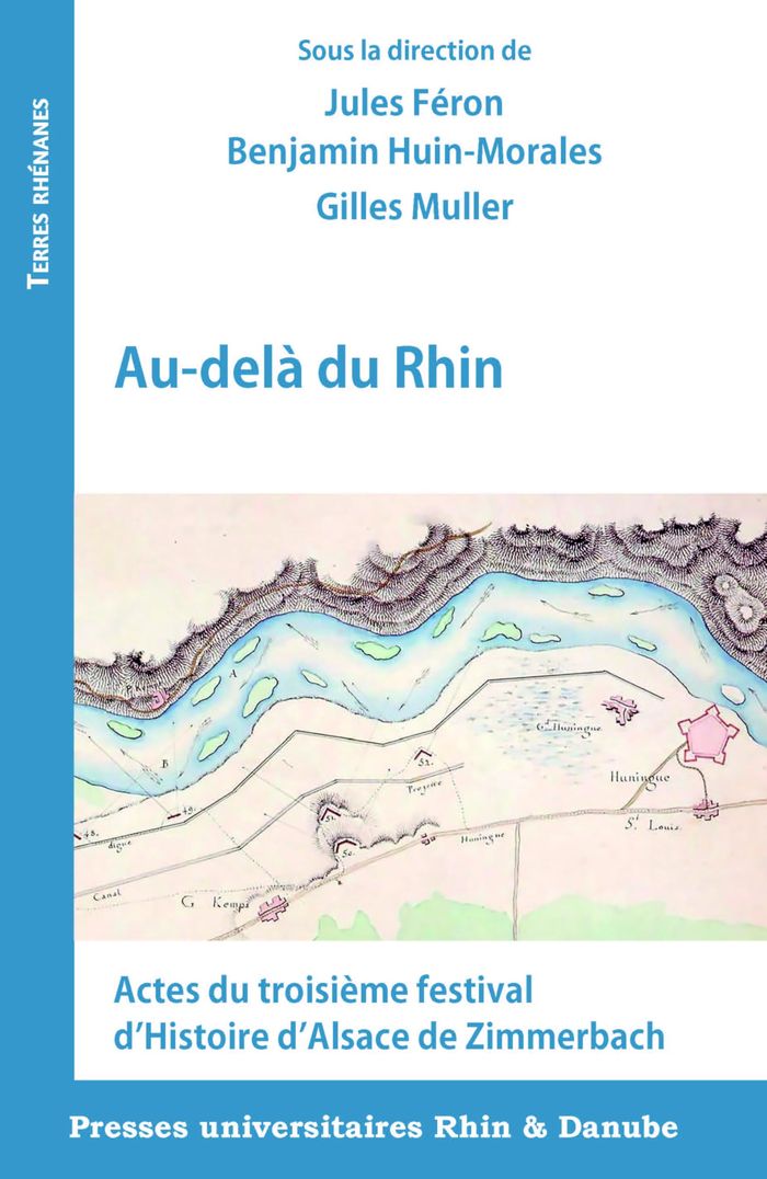 Couverture du livre « AU-DELA DU RHIN - ACTES DU TROISIEME FESTIVAL DHISTOIRE DALSACE DE ZIMMERBACH », librairie Les Contes Infusés à Corte