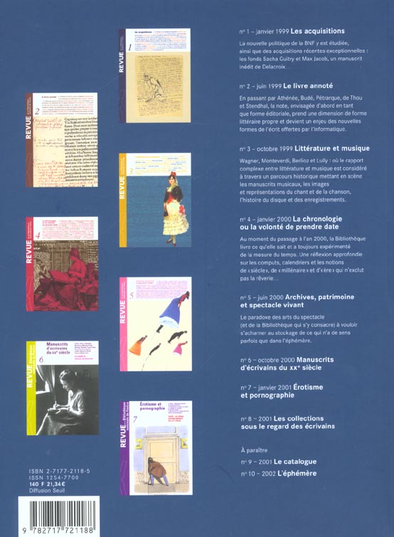Quatrième de couverture de « REVUE DE LA BNF 8. LES COLLECTIONS SOUS LE REGARD - VOL08 »