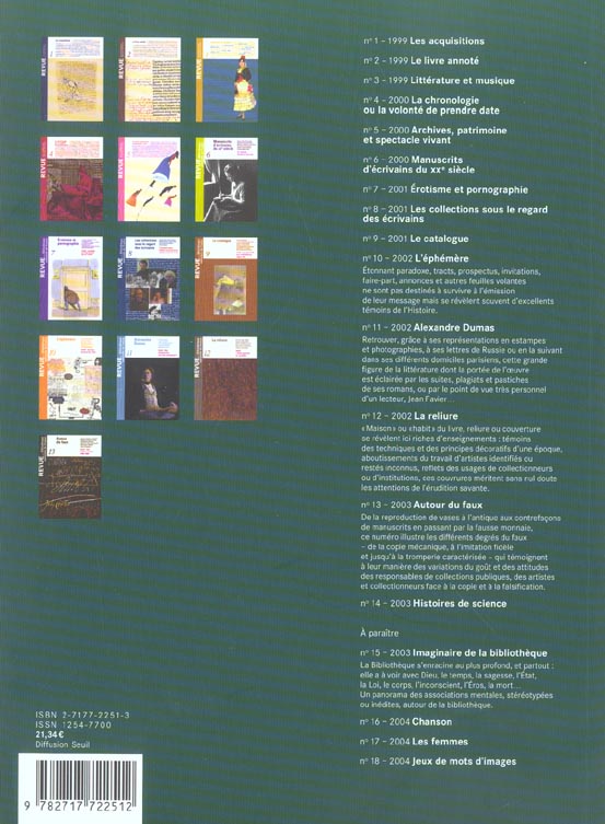 Quatrième de couverture de « REVUE DE LA BNF 14. HISTOIRES DE SCIENCES - VOL14 »