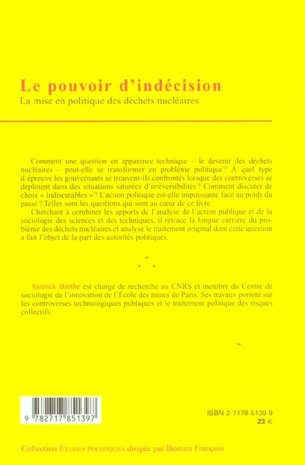 Quatrième de couverture de « POUVOIR D'INDECISION (LE) »