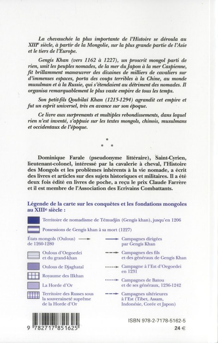 Quatrième de couverture de « DE GENGIS KHAN A QOUBILAI KHAN - LA GRANDE CHEVAUCHEE MONGOLE »