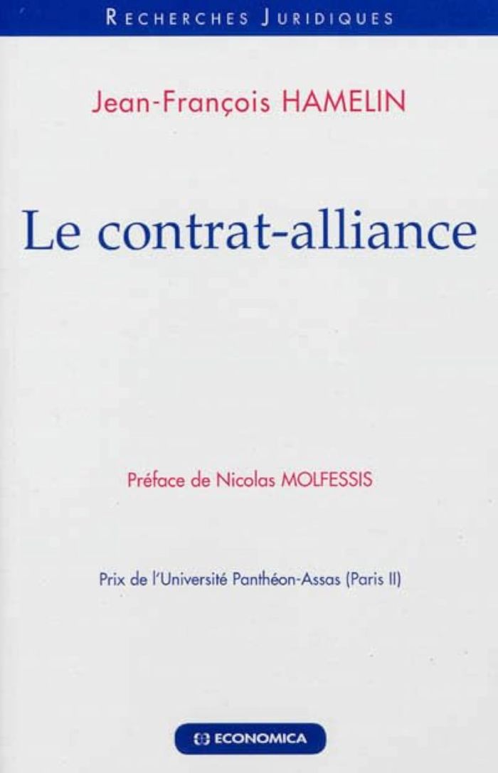 Couverture du livre « CONTRAT-ALLIANCE (LE) » de Hamelin/jean-Francoi, librairie Les Contes Infusés à Corte