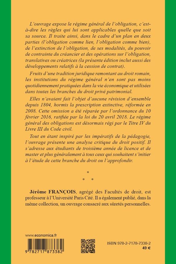 Quatrième de couverture de « Traité de droit civil »