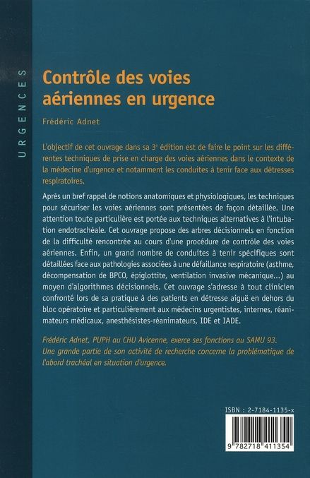 Quatrième de couverture de « CONTROLE DES VOIES AERIENNES EN URGENCE - 3EME EDITION »
