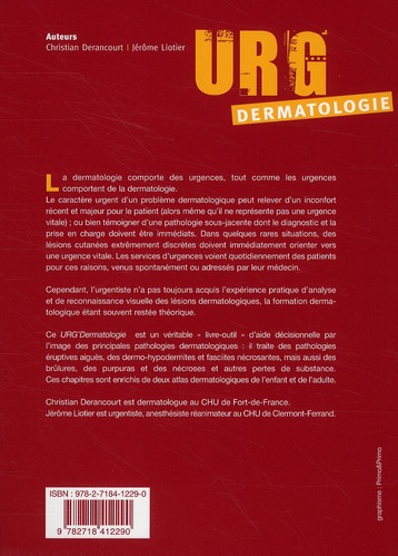 Quatrième de couverture de « URG' DERMATOLOGIE - PRISE EN CHARGE ET DIAGNOSTIC PAR L'IMAGE »