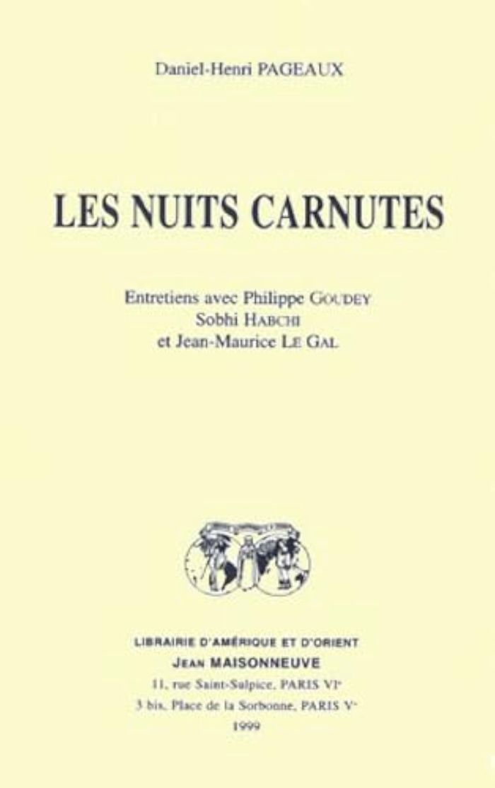 Couverture du livre « LES NUITS CARNUTES : ENTRETIENS AVEC PHILIPPE GOUDEY, SOBHI HABCHI ET JEAN-MAURICE LE GAL », librairie Les Contes Infusés à Corte