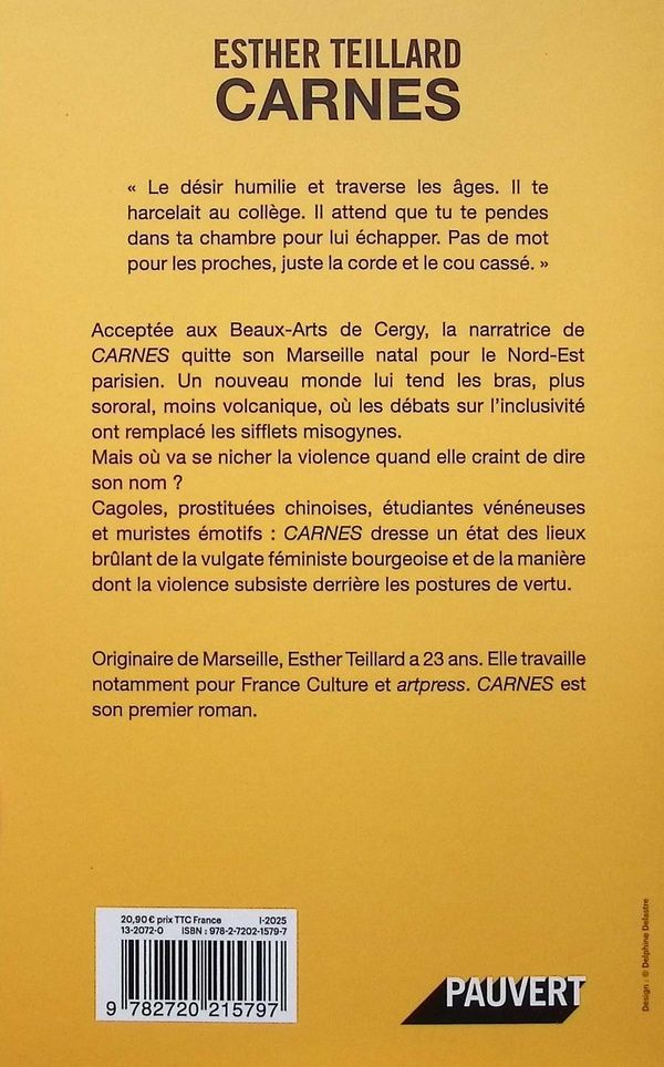 Quatrième de couverture de « Carnes »