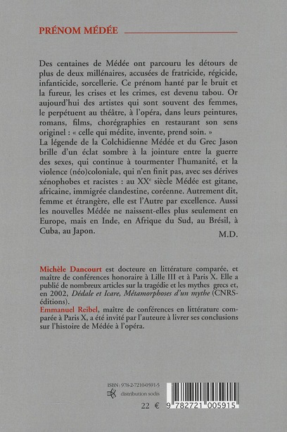 Quatrième de couverture de « PRENOM : MEDEE »