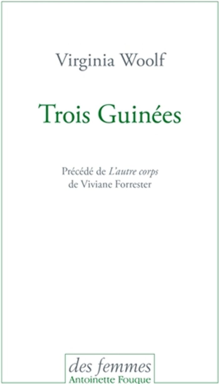 Couverture du livre « Trois guinées » de Virginia Woolf, librairie Les Contes Infusés à Corte