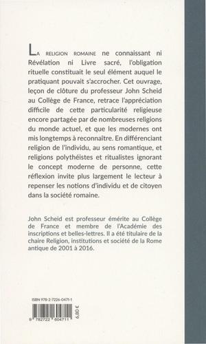 Quatrième de couverture de « RELIGION ROMAINE EN PERSPECTIVE »