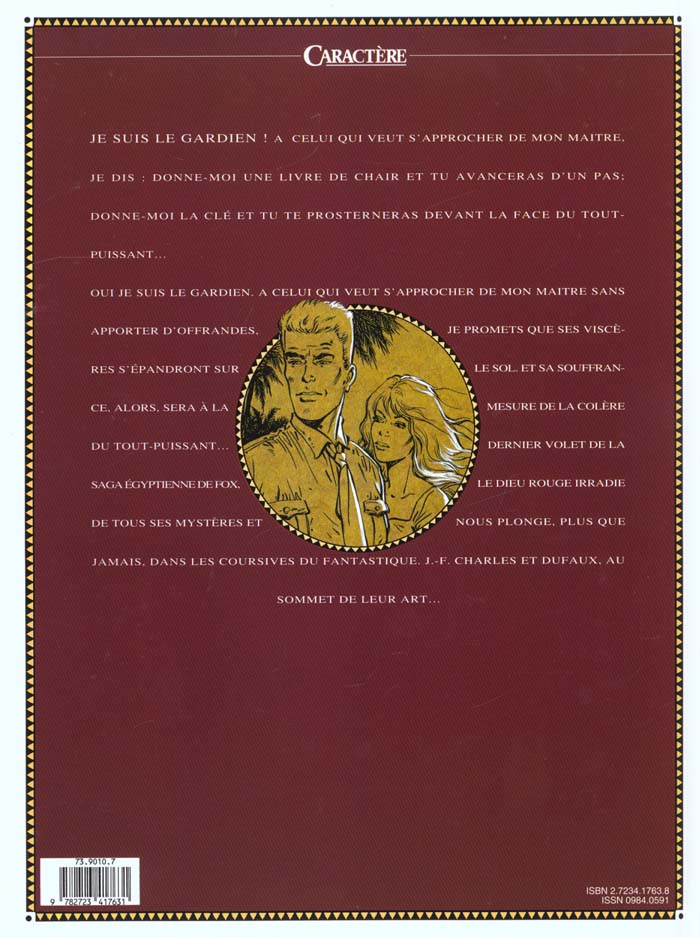 Quatrième de couverture de « FOX - TOME 04 - LE DIEU ROUGE »