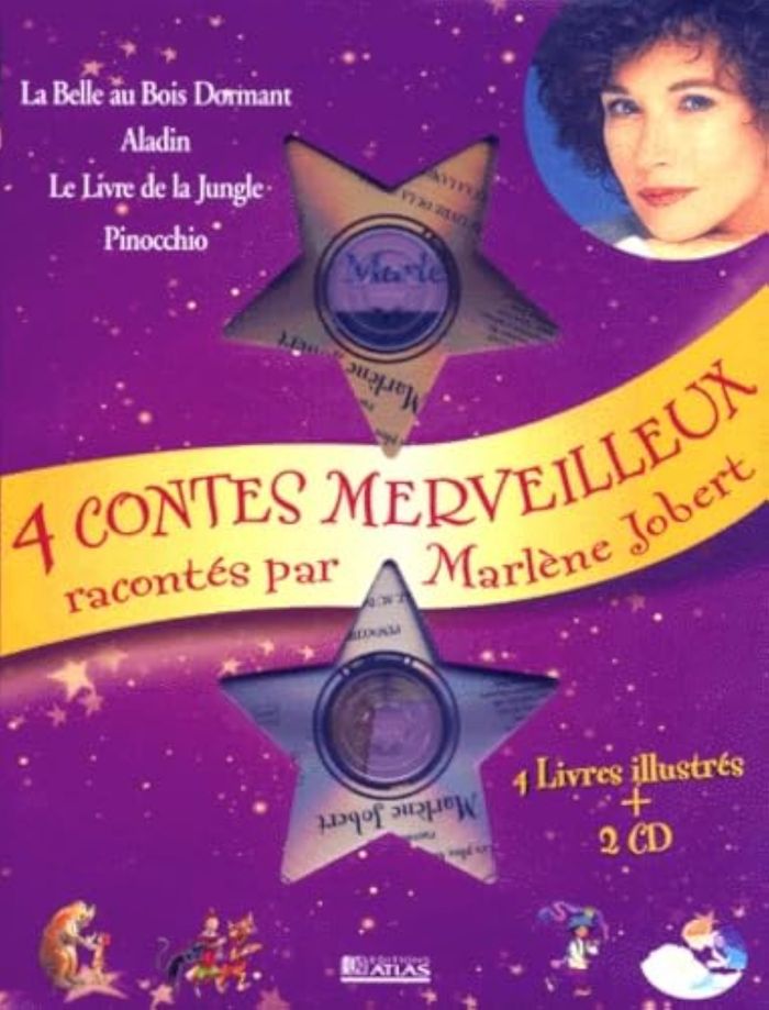 Couverture du livre « 4 CONTES MERVEILLEUX - AVEC 2 CD » de Marlene Jobert, librairie Les Contes Infusés à Corte