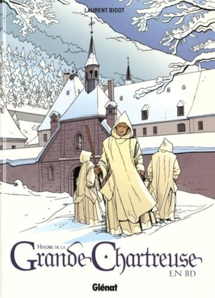 Couverture du livre « L'HISTOIRE DE LA GRANDE CHARTREUSE EN BD » de Laurent Bidot, librairie Les Contes Infusés à Corte